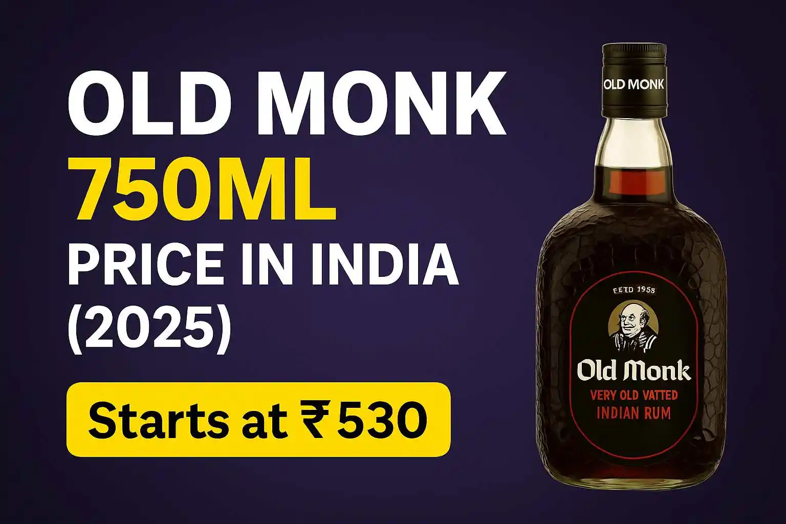 old monk 750ml price